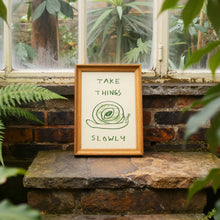 Load image into Gallery viewer, Take Things Slowly Snail Wall Art Print