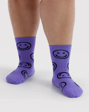 Load image into Gallery viewer, Crew Sock - Lavender Happy