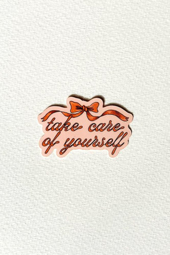 Take Care of Yourself Bow Sticker