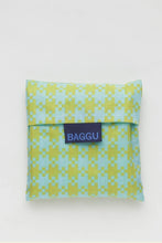 Load image into Gallery viewer, Baggu Folded Mint Pixel Gingham Bag