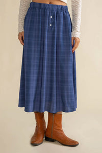 Bleu Deadstock Plaid Boxer Skirt