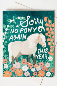 No Pony Birthday Card