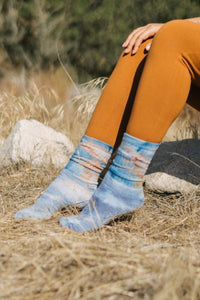 Oranic Cotton Tie Dyed Socks Blue