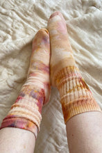Load image into Gallery viewer, Oranic Cotton Tie Dyed Socks Yellow and pink