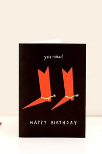 Happy Birthday Card with Yee-Haw! and cowboy boots