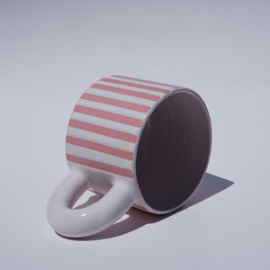 Pinstripe Mug - Pink + Lotus