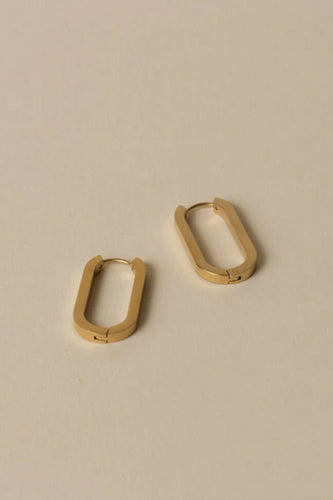 Oval Clasp Hoop Earrings