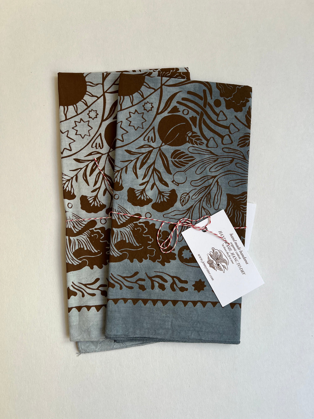 Hand Dyed Botanical + Funghi Bandana