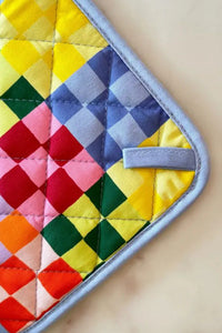 Oven Mitt + Pot Holder Set - Rainbow Check