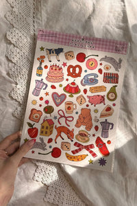 Large Illustrated Scrapbooking Sticker Sheet