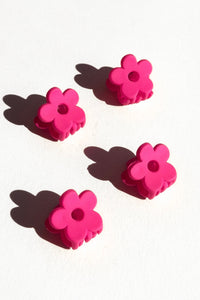 pink mini hair clip flowers