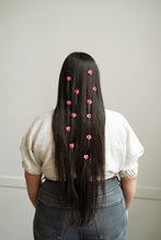 Load image into Gallery viewer, pink mini hair clip flowers