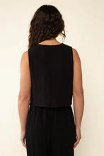 Load image into Gallery viewer, High Neck Linen Blend Vest - Black