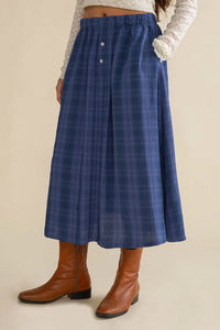 Bleu Deadstock Plaid Boxer Skirt