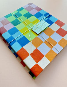 Rainbow Check Notebook Duo