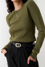 Load image into Gallery viewer, Waffle Long Sleeve Top - Olive