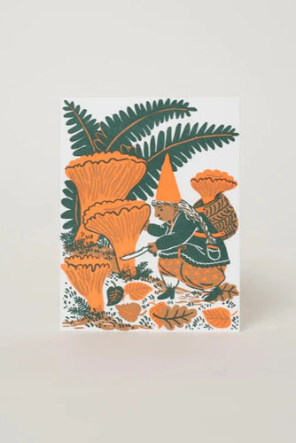 Mushroom Picking Gnome Card