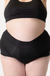 Black high waisted period underwear womens plus size