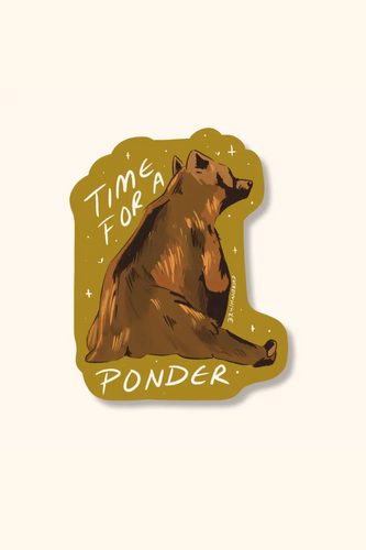 Pondering Grizzly Bear Sticker