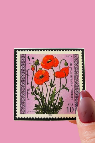 Palestine Poppy Stamp Sticker