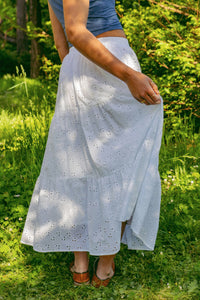 Prairie Eyelet Skirt - White