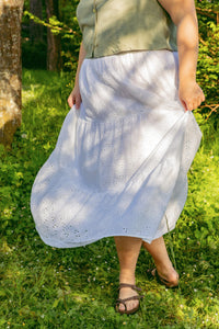 Prairie Eyelet Skirt - White