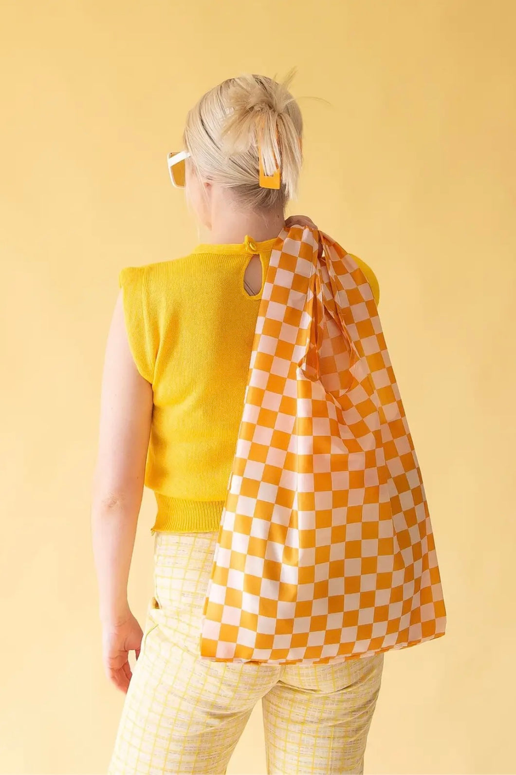 Marigold Check Reusable Bag