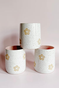 Flower Cup - White + Pink