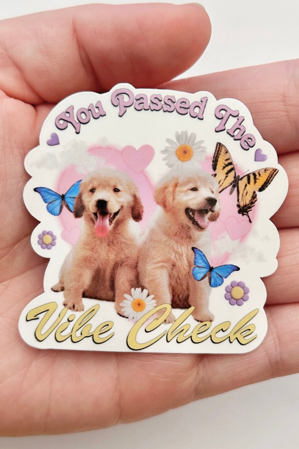 Puppies Vibe Check Sticker
