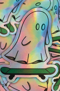 Skateboarding Ghost Sticker
