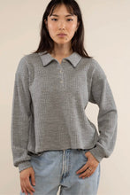 Load image into Gallery viewer, Fawn Waffle Polo in Grey