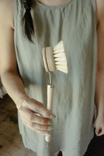 Load image into Gallery viewer, White Teakwood Dish Brush