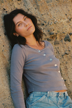 Load image into Gallery viewer, Organic Slant Cardigan - Lavender