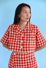 Load image into Gallery viewer, Shell Utility Shirt - Gingham Fishies