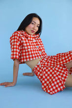 Load image into Gallery viewer, Shell Utility Skort - Gingham Fishies