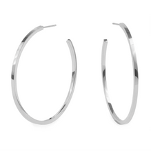 Load image into Gallery viewer, Skinny silver hoop earrings