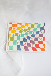 Rainbow Checkerboard Birthday Card