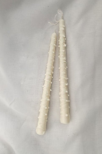Snow Speckled Taper Single Candle