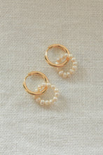 Load image into Gallery viewer, Pearl Donut Hoops