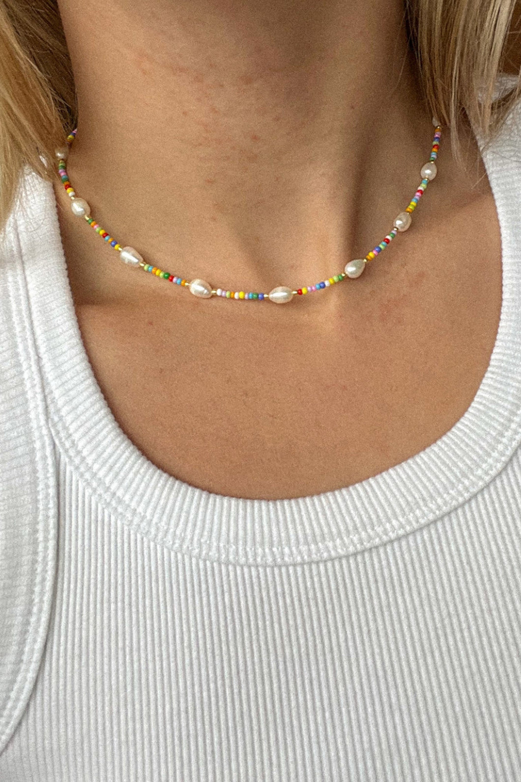 Cutie Beaded Pearl Necklace
