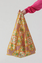 Load image into Gallery viewer, Folded Baggu Canada Bag with Pink, Orange, Green Medallion Floral pattern