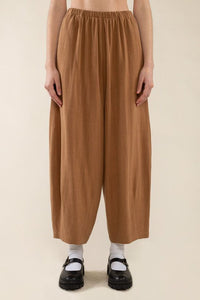 Linen Blend lounge pants in camel brown