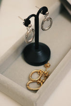 Load image into Gallery viewer, Gold and Silver Circle Dangle Earrings