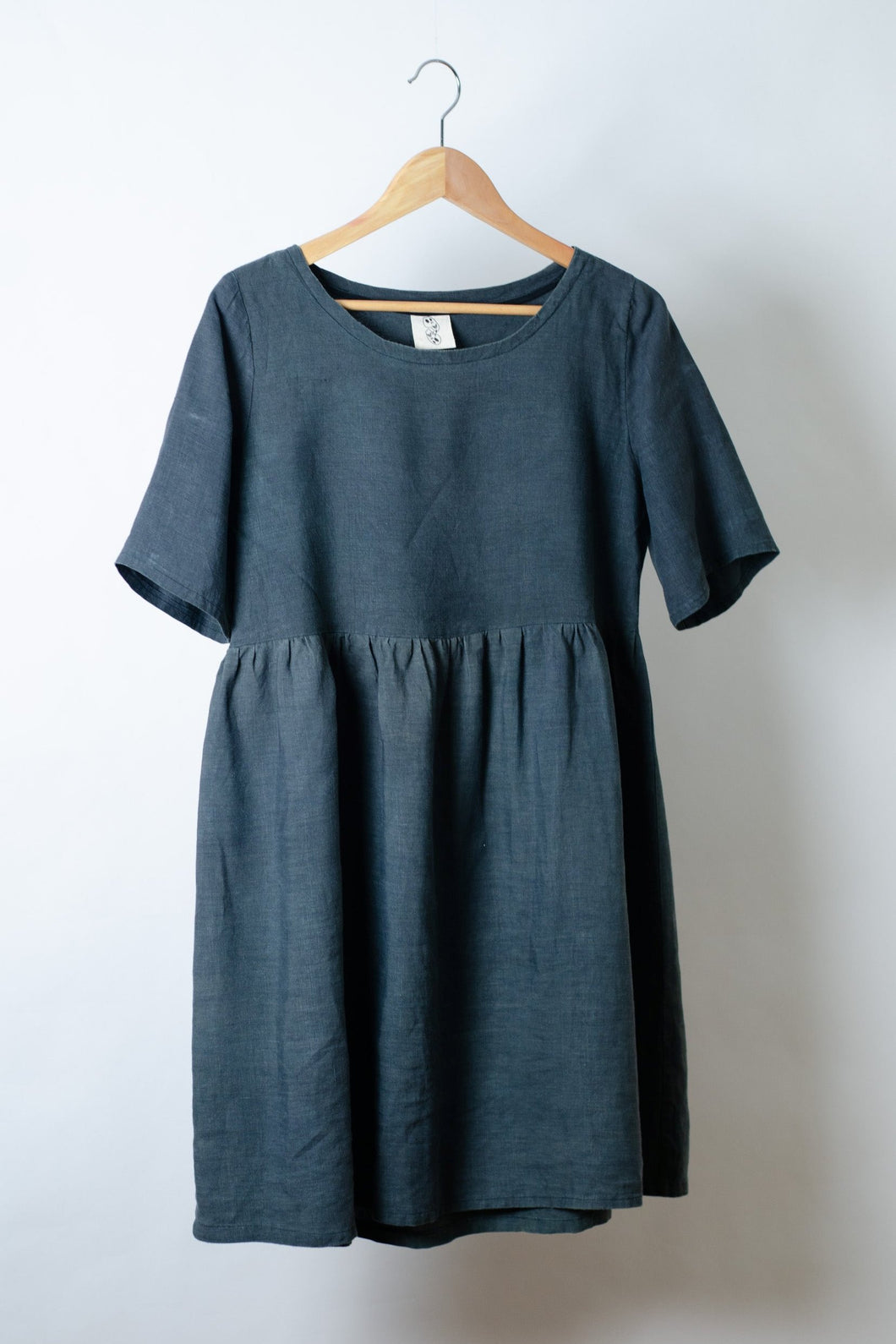 Forest Green Linen Dress - S/M