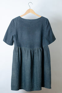 Forest Green Linen Dress - S/M