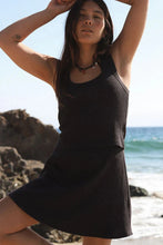 Load image into Gallery viewer, Waffle Square Crop Tank - Black
