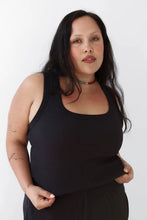 Load image into Gallery viewer, Waffle Square Crop Tank - Black