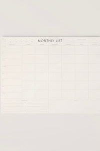 Monthly List Pad by Wilde House Paper