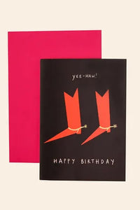 Happy Birthday Card with Red Cowboy Boots