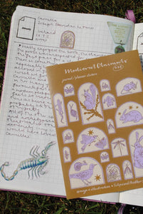 Medieval Animals A6 Sticker Sheet for Journals